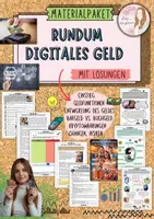 Vorschau - Unterrichtsreihen - Materialpaket rundum Geld - digitales Geld - Bargeld - Kryptowährung - Umgang mit Geld - Chancen und Risiken - Arbeitsblätter mit Lösung (Klasse 8 9 10) - Deckblatt