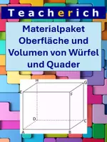 Vorschau - Arbeitsblätter - Materialpaket "Oberfläche und Volumen von Würfel und Quader" - Deckblatt