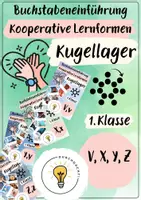 Vorschau - Fördermaterial/Inklusion - Buchstabeneinführung V, X, Y, Z - Buchstabe V, X, Y, Z - Kugellager V, X, Y, Z - Deckblatt