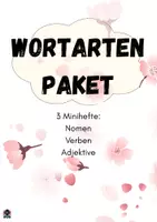 Vorschau - Stundenentwürfe - Materialpaket Wortarten - Drei Minihefte - Nomen, Verben, Adjektive - Deckblatt