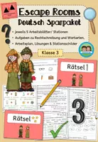 Vorschau - Arbeitsblätter - Escape Rooms - Deutsch: wachsendes Sparpaket (Klasse 3) #schulstartbyextraklasse - Deckblatt