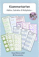 Vorschau - Spiele - Materialpaket - Klammerkarten Addition, Subtraktion & Multiplikation - Deckblatt
