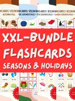 Vorschau - Präsentationen/Tafelbilder - XXL-Bundle: 235+ Seasons & holidays Flashcards – englische Bild- und Wortkarten - Deckblatt