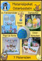 Vorschau - Arbeitsblätter - Osterbasteln Materialpaket – Bastelvorlagen für Ostern | Grundschule & Kita #hasenstarkehighlights2026 - Deckblatt