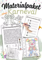 Vorschau - Arbeitsblätter - Materialpaket Karneval I Fasching - Deckblatt