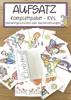 Vorschau - Stundenentwürfe - Aufsatz Komplettpaket – KVs (Reizwortgeschichten oder Nacherzählungen) - Deckblatt