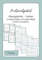 Vorschau - Aufgabenkarten - Materialpaket - Übungskartei (regelmäßige und unregelmäßige Verben konjugieren) - Deckblatt