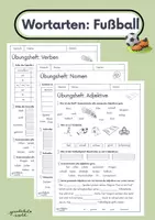 Vorschau - Arbeitsblätter - Materialpaket: 3 Übungshefte zu den Wortarten- Fußball - Deckblatt