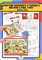 Vista previa - Hojas de trabajo - DEAR ZOO: Storytime Worksheets & flipbook & mini book & Final Tasks - Portada