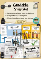 Vorschau - Arbeitsblätter - Gewichte - Sparpaket (Klasse 3-4) #schulstartbyextraklasse - Deckblatt