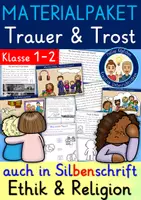 Vorschau - Stundenentwürfe - Trauer und Trost Klasse 1 und 2 MATERIALPAKET (Sterben, Tod, Trennung der Eltern, Umzug) - Deckblatt