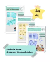 Vorschau - Spiele - Gross und Kleinbuchstaben: Finde die Paare 3x im Set - Deckblatt