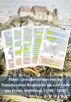 Vorschau - Präsentationen/Tafelbilder - 18 Lernübersichten/Merkzettel von der Französischen Revolution bis zum Ende des Ersten Weltkriegs (1789-1918) - Deckblatt