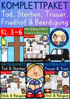 Vorschau - Stundenentwürfe - Tod & Sterben / Friedhof & Beerdigung / Trauer & Trost Klasse 3-6 MATERIALPAKET - Deckblatt