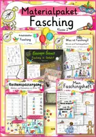 Vorschau - Stundenentwürfe - Fächerübergreifendes Materialpaket Fasching 2. Klasse Fastnacht Karneval Deutsch Mathe Ethik Sachunterricht Winter - Deckblatt