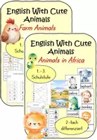 Vorschau - Arbeitsblätter - Wachsendes Materialpaket - English with cute animals - Deckblatt