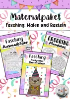 Vorschau - Mal- und Bastelvorlagen - Materialpaket: Fasching / Karneval. Malen und Basteln. Kunst - Deckblatt
