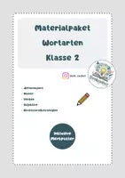 Vorschau - Arbeitsblätter - Materialpaket Wortarten: Nomen, Verben, Adjektive (Klasse 2) - Deckblatt