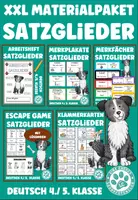 Vorschau - Spiele - Materialpaket Satzglieder bestimmen Deutsch 4. Klasse 5. Klasse - Deckblatt