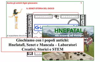 anteprima - Altro tipo di materiale - Giochiamo con i popoli antichi: Hnefatafl, Senet e Mancala – Laboratori Creativi, Storici e STEM Elisabetta De Servi - Pagina di copertina