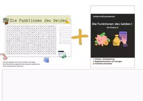 Vorschau - Arbeitsblätter - Materialpaket: Die Funktionen des Geldes | Arbeitsblätter, Präsentation & Suchsel | Klasse 6 - Deckblatt