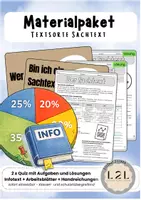 Vorschau - Arbeitsblätter - Materialpaket - Textsorte Sachtext kennenlernen, verstehen und das Wissen anwenden - Sekundarstufe 1 - Deutsch - ab Klasse 7 - Deckblatt
