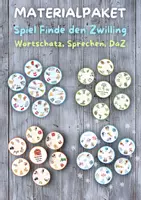 Vorschau - Stationenlernen - 🌷🌞🍂❄️ BUNDLE Finde den Zwilling Picture match Wortschatz DaZ Materialpaket - Deckblatt