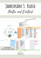 Vorschau - Unterrichtsreihen - Materialpaket Jahrespläne 3. Klasse - Mathe, Deutsch und HSU - Deckblatt