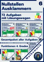 Vorschau - Arbeitsblätter - Nullstellen berechnen | 72 Aufgaben + Lösungswege - kaufen - Deckblatt
