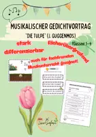 Vorschau - Stundenentwürfe - Materialpaket: Musikalischer Gedichtvortrag "Die Tulpe" (J. Guggenmos) - Deckblatt
