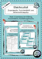 Vorschau - Arbeitsblätter - Materialpaket Experimente statische Elektrizität, Forscherblatt (Klasse 3 - 5) - Deckblatt