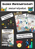 Vorschau - Arbeitsblätter - Soziale Marktwirtschaft Materialpaket: Wettbewerb, Ludwig Erhard & Leistungsprinzip - Deckblatt