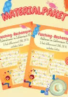 Vorschau - Spiele - Materialpaket Rechenspiele ZR 10 Fasching / Fasnacht / Karneval Addition und Subtraktion - Deckblatt