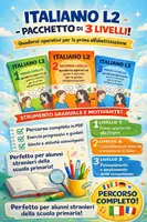 anteprima - Esercizi - ITALIANO L2 – Pacchetto Completo (3 Livelli) - Quaderni operativi per la prima alfabetizzazione - Pagina di copertina