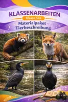 Vorschau - Arbeitsblätter - Materialpaket: 4 Klassenarbeiten Tierbeschreibung (Klasse 5/6) – Bildimpulse & EWH - Deckblatt