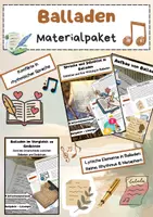 Vorschau - Arbeitsblätter - Balladen Materialpaket: Merkmale, Aufbau, Stilmittel & Vergleich - Deckblatt