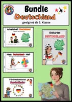 Vorschau - Stationenlernen - Materialpaket / Bundel -Auf Entdeckungsreise durch Deutschland - Deckblatt