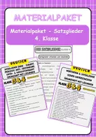 Vorschau - Stationenlernen - Materialpaket - Satzglieder Klasse 4 - Deckblatt