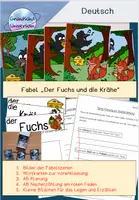 Vorschau - Arbeitsblätter - Materialpaket Fabel Äsop Fuchs und Krähe - Deckblatt