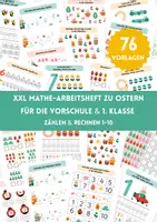 Vorschau - Arbeitsblätter - XXL Mathe-Arbeitsheft zu Ostern – Zahlen lernen, Zählen & Rechnen bis 10 | Vorschule & 1. Klasse | 76 Seiten - Deckblatt