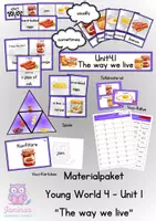 Vorschau - Arbeitsblätter - Materialpaket - Young World 4 - Unit 1 "The way we live" - Deckblatt