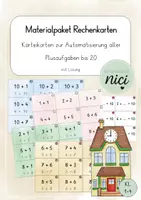 Vorschau - Aufgabenkarten - Karteikarten- Alle Plusaufgaben bis 20 - Deckblatt