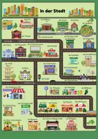 Vorschau - Arbeitsblätter - Wegbschreibung / In der Stadt/ Poster und Arbeitsblätter - Deckblatt