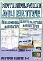 Vorschau - Arbeitsblätter - Materialpaket Adjektive (Kartei, Übungsheft) - Deckblatt