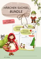 Vorschau - Arbeitsblätter - Märchen Suchsel | Zusatz | Schneewittchen, Rotkäppchen, Hänsel & Gretel, ... - Deckblatt