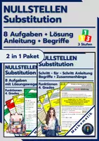 Vorschau - Arbeitsblätter - Nullstellen mit der Substitution | Anleitung + Aufgaben - Deckblatt