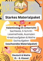 Vorschau - Arbeitsblätter - Valentinstag – Wachsendes Materialpaket - Deckblatt