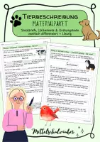 Vorschau - Stundenentwürfe - Materialpaket zur Tierbeschreibung - inkl. Schreibimpulse und Lösungen - Deckblatt