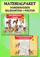 Vorschau - Poster - Materialpaket Hunderassen – 142 Bildkarten & Lernposter für Wortschatz, Vergleich & Sachunterricht - Deckblatt