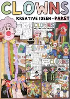 Vorschau - Mal- und Bastelvorlagen - Clowns - kreative Mal- und Bastelideen PAKET / Karneval & Fasching Clown - Deckblatt